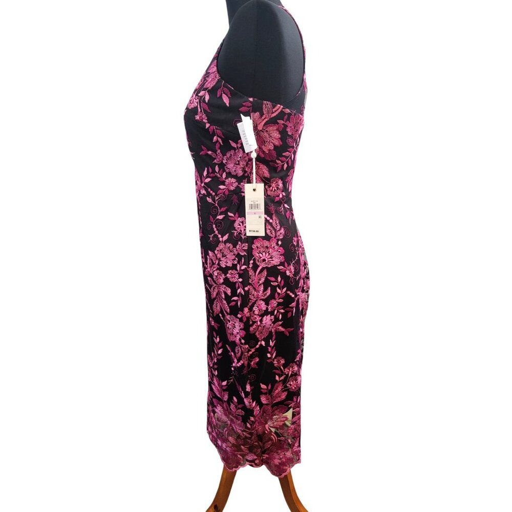 New Siena V-Neck Pink Floral Lace Dress Size 6 - Picture 3 of 7